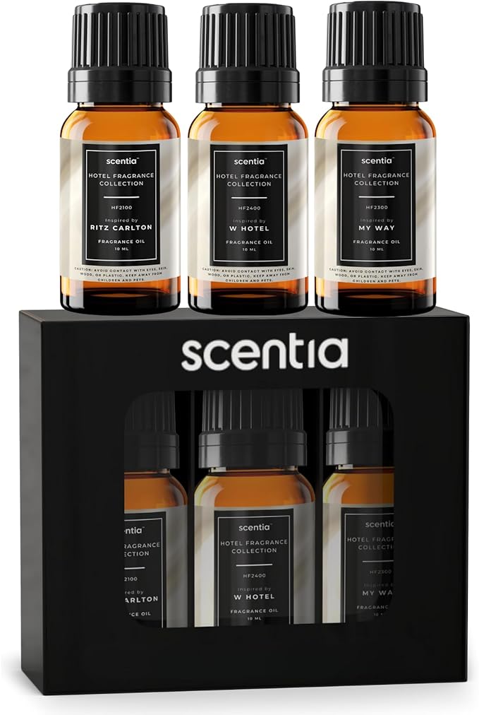 Scentia Hotel Diffuser Oil Gift Set – Buyers’ Favorites – 10 mL, 0.34 fl oz | Inspired by 5-Star Hotels & Scentia My Way Scents | Luxury Aroma Oils for Diffusers - Thanksgiving & Holiday Gift