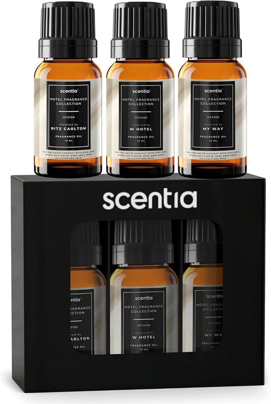 Scentia Hotel Diffuser Oil Gift Set – Buyers’ Favorites – 10 mL, 0.34 fl oz | Inspired by 5-Star Hotels & Scentia My Way Scents | Luxury Aroma Oils for Diffusers - Thanksgiving & Holiday Gift