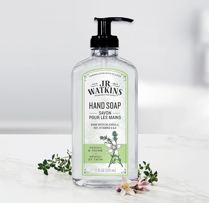J.R. Watkins Gel Hand Soap, 3 Pack of 11 Fl Oz, Neroli & Thyme