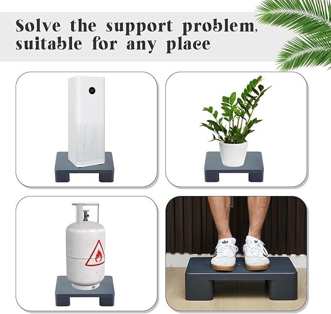 2 Pack Dunnage Rack, 19.69" Long x 15.75" Wide, 4.72" Height Plastic Dunnage Rack, 1000+ Pound Capacity Storage Commercial Food Service Storage in Restaurant Kitchens Shop, Gray