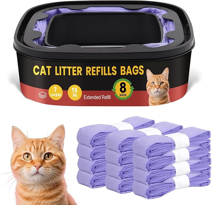 12 Pack Cat Litter Refill Bags Compatible with Litter Cat Genie Standard,Plus,XL,Odor Control Pails