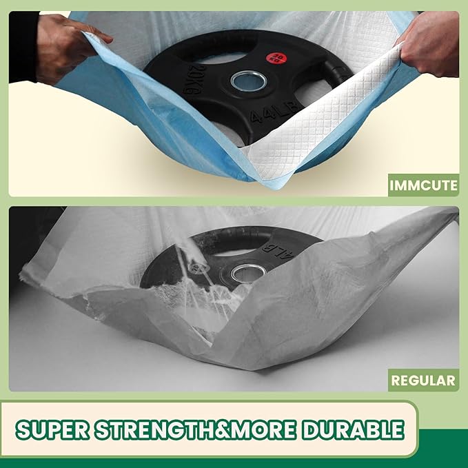 IMMCUTE 7 Layer Dog Pads 30x28 Inch, 50 Count - Super Absorbent Dog Pee Pads Extra Large, Tear-Resistant Thick Disposable Training Pads for Dogs & Cats