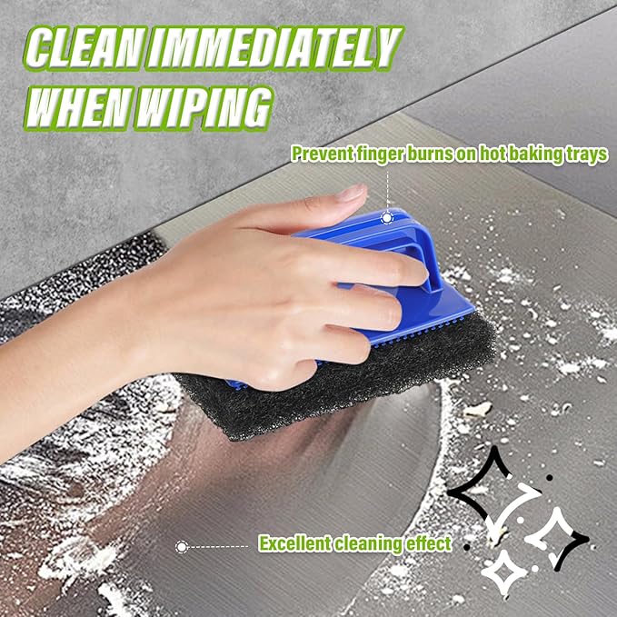 5 Pack Electric Cleaning Brush Pad Kitchen Bathroom Household Cleaning Pad Swimming Pool Wall Cleaning Brush Heavy Duty Griddle Scrubber Scouring Pad and 1 Pack Handle kit(Black)