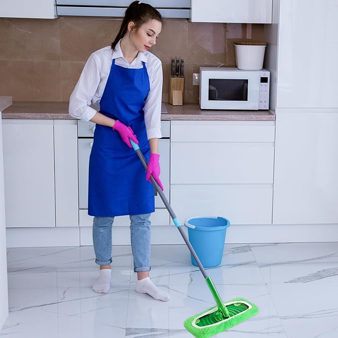 24 Pack Reusable Microfiber Mop Pads, Reusable Mop Pads Fit Swiffer, Washable Mop Pads Compatible with Swiffer, Replacement Wet Mopping Refills for Cleaning Hardwood Surface Floor