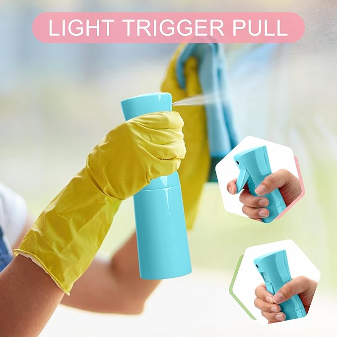 Hair Mister Spray Bottle，Spray Water Bottle Fine Mist Refillable Plants（6.8OZ /200ML） Barber，Showering Pets, Plants, travel, Ironing and Cleaning ﻿ ﻿ ﻿ (Blue-1Pcs)