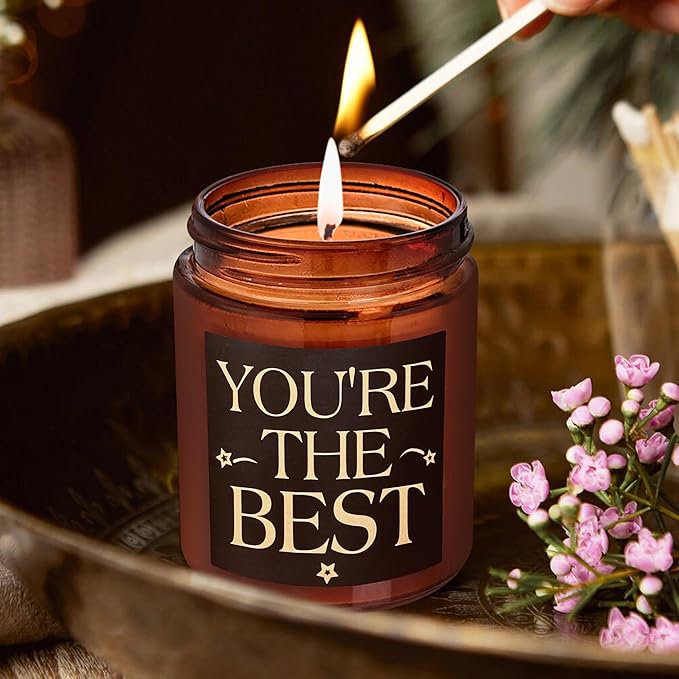 You're The Best Gifts for Women, Men - Birthday, Thank You, Christmas, Appreciation Gift for Coworker, Best Friend, Bestie, BFF, Sister, Mom - Lavender Vanilla Soy Wax Fall Candle for Home