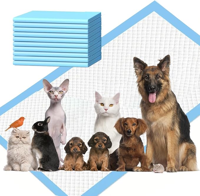 10 Count Dog Cat Puppy Pee Pads,24"x36" Super Absorbent Puppy Pads Leakproof Quick-Dry Disposable Pet Pads for Puppies, Dogs Cats Indoor, Outdoor, Housebreaking Use