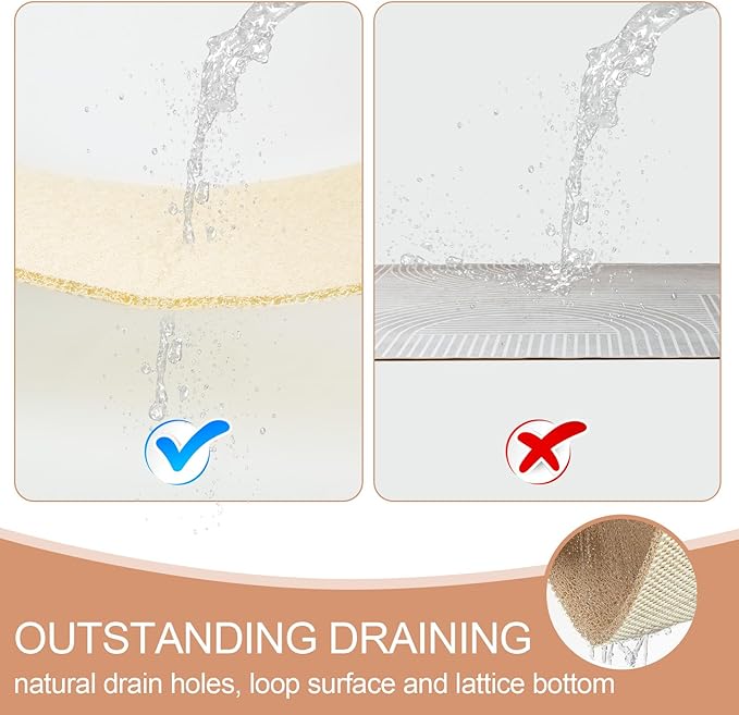 Joyhalo Shower Mats for Showers Anti Slip for Elderly, 32'' x 24'' Non Slip Bath Mat for Inside Shower, Bath Tub Mats for Bathroom Non Slip for Shower, PVC Loofah Bathroom Mats, Beige