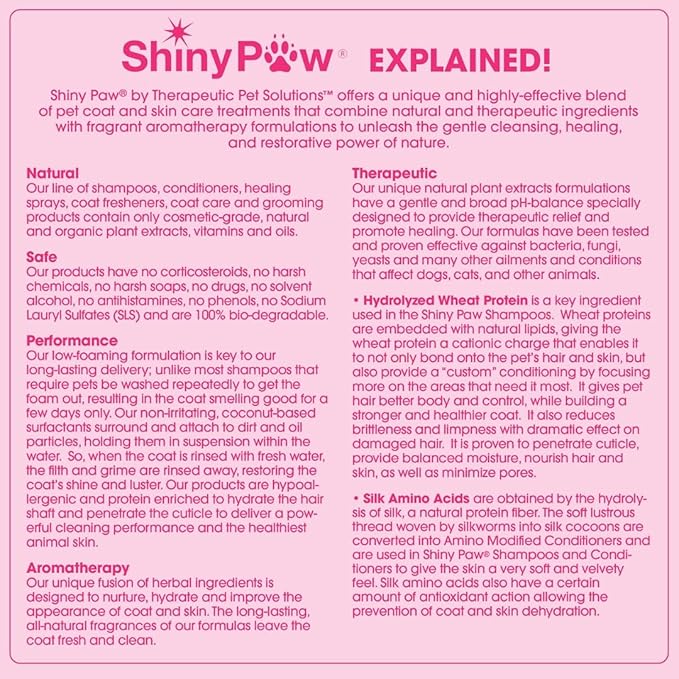 Dog Grooming Spray | Rose Hip, Chamomile & Mint Coat & Skin Freshener by Shiny Paw 16 oz | Dog Odor Spray | Made in the USA