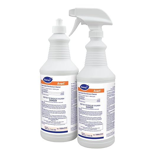 Diversey Avert Sporicidal Disinfectant Cleaner (32-Ounce, 12-Pack)