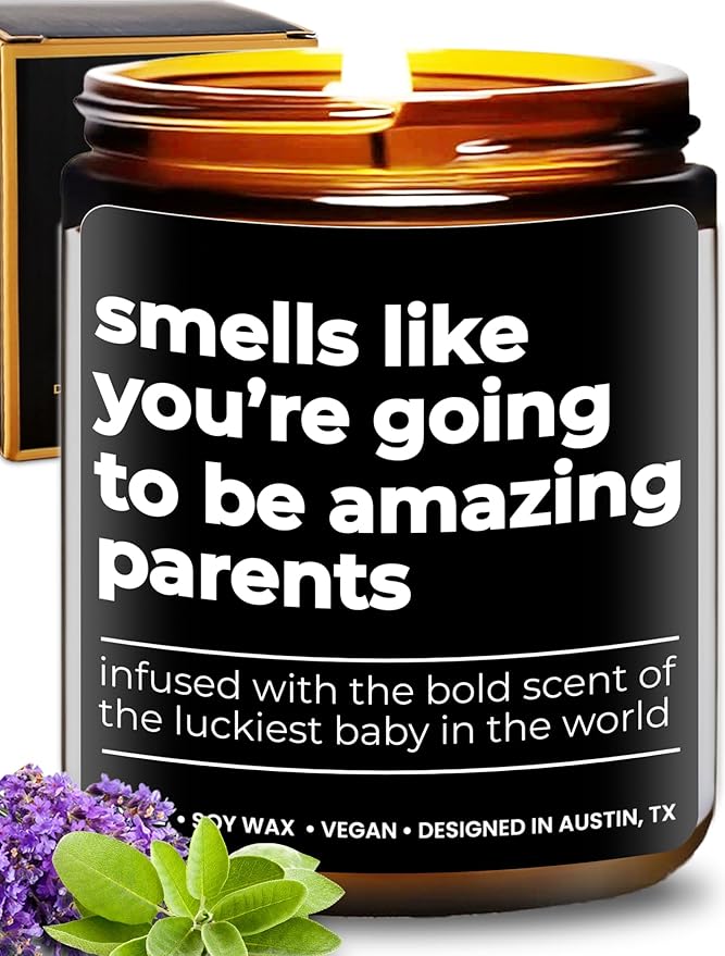 Amazing Parents Candle, Unique Gifts for New Parents for Mother's Day & Father's Day, New Parent Gifts for Couples, Gender Reveal Presents for Mom and Dad to Be, Gift-Ready