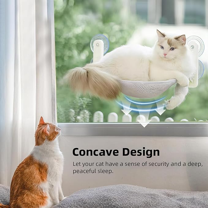 2PCS Replacement Cover for Cat Window Perch, M Size Cordless Cat Window Hammock Bed Accessories, Reversible Breathable/Warm Seat Cover for Inside (Grey, 20.4" L x 11.8" W)