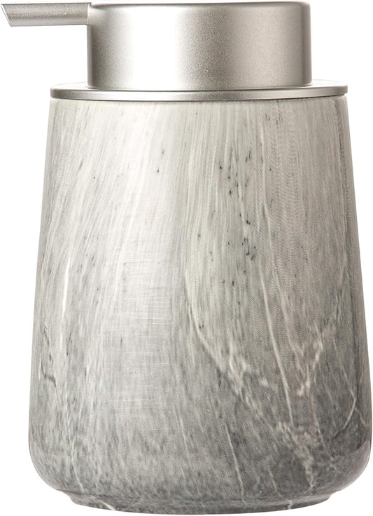 Enra Ceramic Hand Soap Dispenser,12 oz Gray Lotion Dispenser Bathroom Liquid Refillable Dish Soap Dispenser for Bathroom Kitchen with Easy-to-Press Pump (Gray Liquid Type)