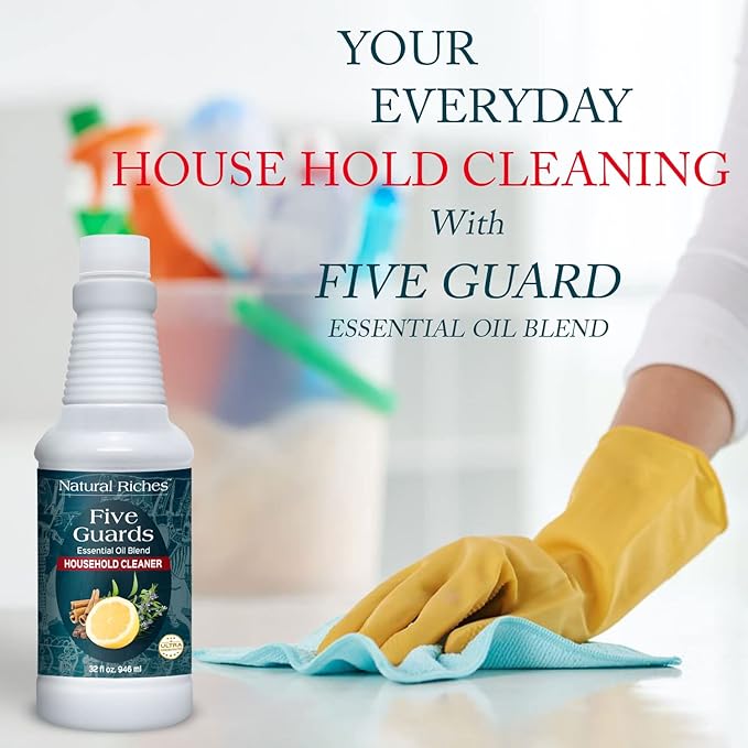Natural Riches Household Cleaner Concentrate Five Guards from The Tales of French stories of Thieves Essential Oil Blend Household Cleaner - 32 fl oz