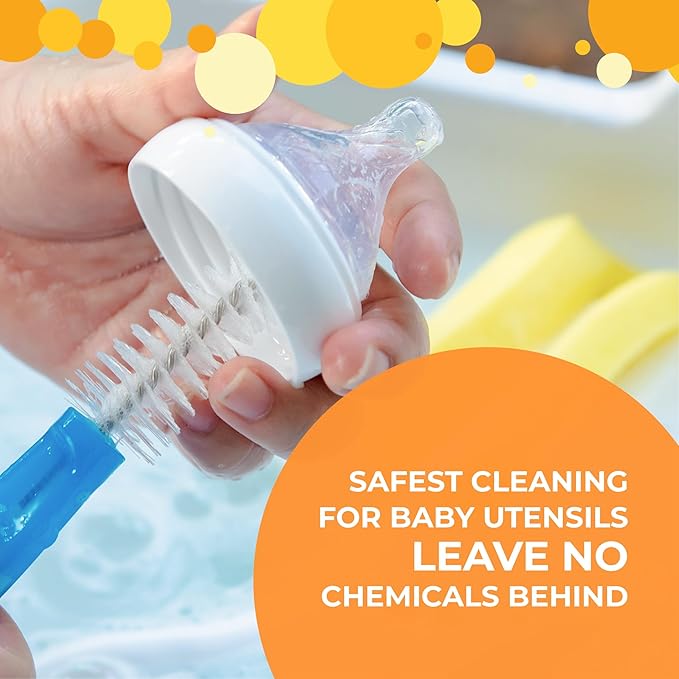 Baby Bottle & Dish Soap – EcoGarantie Certified, 100% Plant-Based Formula, Made with Organic Ingredients, Scent-Free & Hypoallergenic – 16.9 fl oz (500 mL), Pack of 3