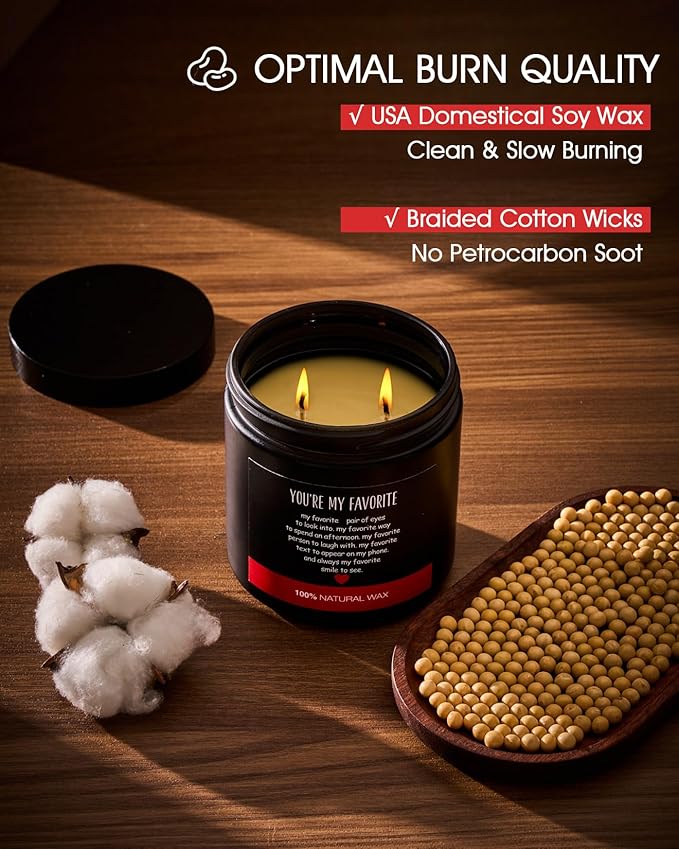 M&SENSE Tobacco Moss Scented Candle 11.6oz - Funny Gifts for Dad, Husband, Boyfriend | Unique Valentines Day Present, Masculine Home Decor, Relaxing Aromatherapy