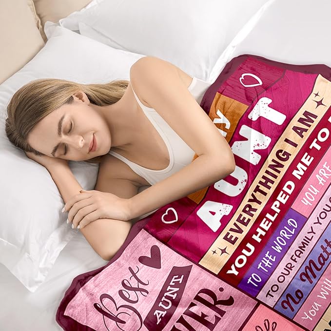 Aunt Gifts - Gifts for Aunt from Niece Nephew - Best Aunts Ever Gift - Great Aunts Gifts - Auntie Gift for Women - Christmas Valentines Day & Mothers Day Birthday - to My Aunt's Blanket 60"x80"