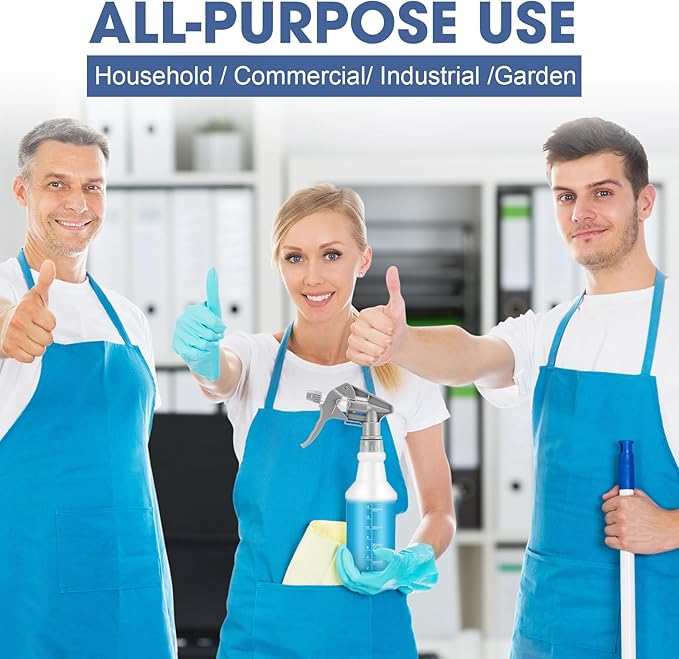 10 Pack Spray Bottles 16 oz Empty Water Spray Bottles for Cleaning Heavy Duty Refillable Squirt ‌container with Measurements Adjustable Nozzle for Household(Gray)