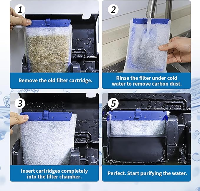 16 Count Large Filter Cartridges Compatible with Whisper Bio Bag Filters, Large Aquarium Filter Cartridge for Whisper 20i 40i, IQ20/30/45/60, PF20/30/40/60 and Repto Filter