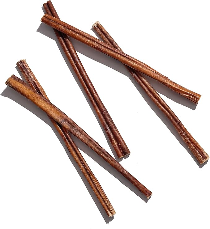Jack&Pup 12 Inch Bully Sticks for Medium Dogs (5 Pack) Long Lasting Pizzle Sticks for Dogs | Single Ingredient, 100% Beef