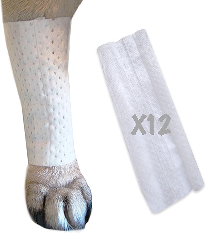 PawFlex Protective Sleeve Tubular Cover - Bandages - for Dogs Cats and Other Pets First Aid Wound Care Comfortable Non-Adhesive Breathable & Water Resistant 12 Strips (yields 24-36 Covers)-(Medium)