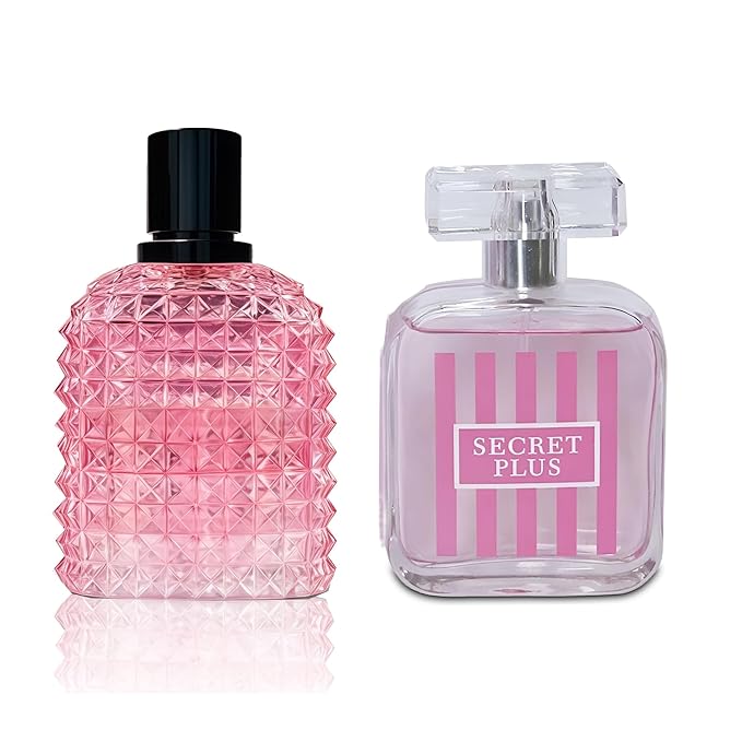 Women's Perfume Set - 2 Pack Eau de Parfum Spray 3.4 Oz Each | Floral Jasmine & Sweet Vanilla with Bergamot & Woody Notes | Long Lasting Original Scent Gift Set for Women (MilaWR&Scret Plus)