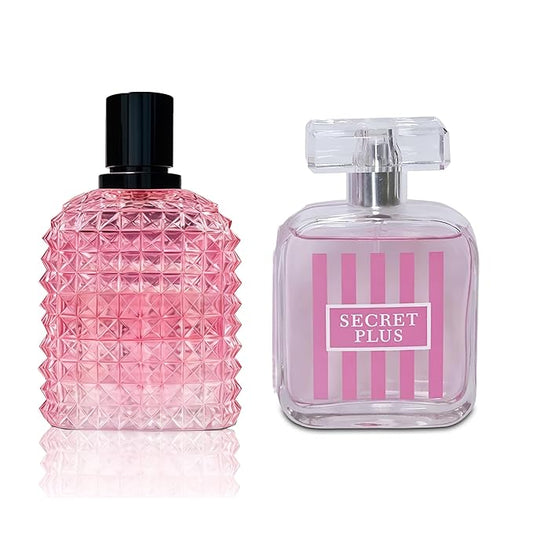 Women's Perfume Set - 2 Pack Eau de Parfum Spray 3.4 Oz Each | Floral Jasmine & Sweet Vanilla with Bergamot & Woody Notes | Long Lasting Original Scent Gift Set for Women (MilaWR&Scret Plus)