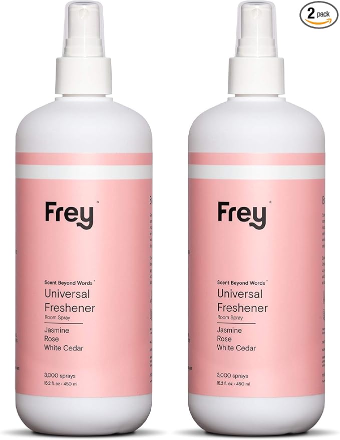 FREY Air Freshener Spray – Jasmine Rose & White Cedar | Natural Deodorizer & Odor Eliminator | Pack of 2