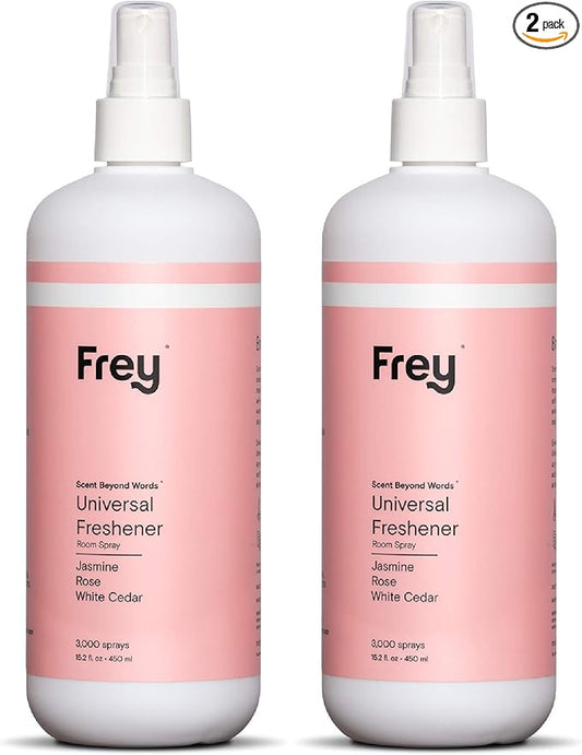 FREY Air Freshener Spray – Jasmine Rose & White Cedar | Natural Deodorizer & Odor Eliminator | Pack of 2