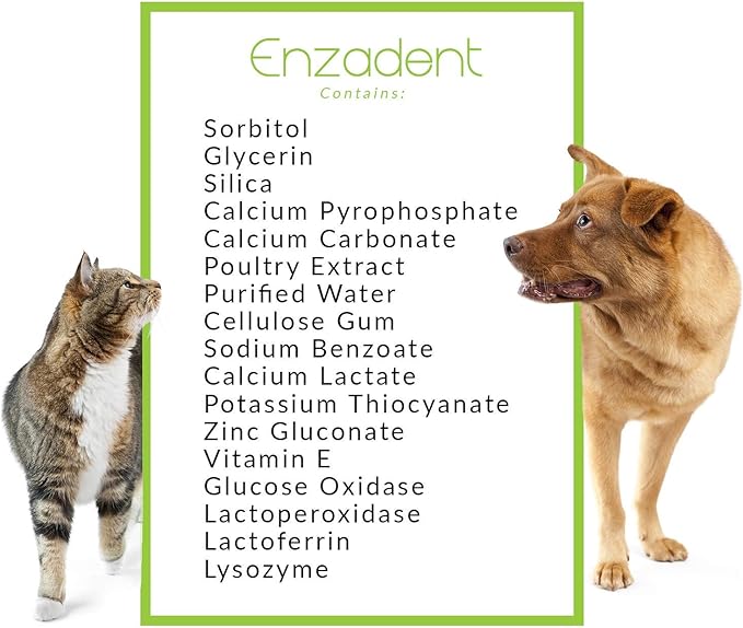 Vetoquinol Enzadent Enzymatic Toothpaste Kit + Fingerbrush & Dual-End Toothbrush for Cats & Dogs – 3.2 oz, Poultry Flavor – Oral Dental Care Kit: Removes Plaque, Polishes Teeth & Freshens Breath