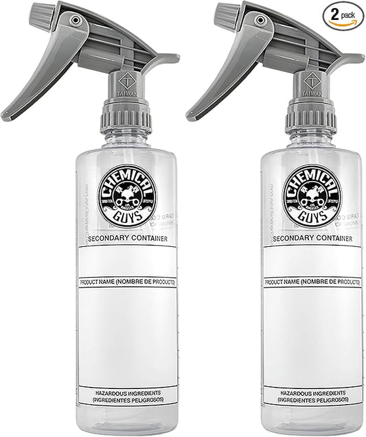 Chemical Guys ACC_121.32HD Chemical Resistant Heavy Duty Bottle and Sprayer, 32 oz (Pack of 2)