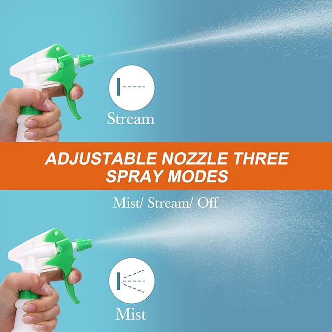 10 Pack Spray Bottles 16 Oz Empty Water Spray Bottles for Cleaning Heavy Duty Refillable Squirt ‌Container with Measurements Adjustable Nozzle for Household Commercial Industrial(Green)