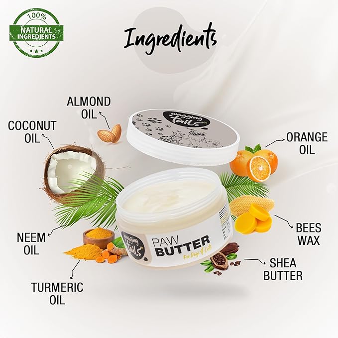 Wagging Tails 6-in-1 Paw Butter for Dogs & Cats, 1.76 fl oz Pack of 4 Turmeric & Honey-Infused Lick-Safe Balm | Relieves Elbow & Paw Discomfort, Repairs Cracks, Moisturizes Pads & Softens Snouts