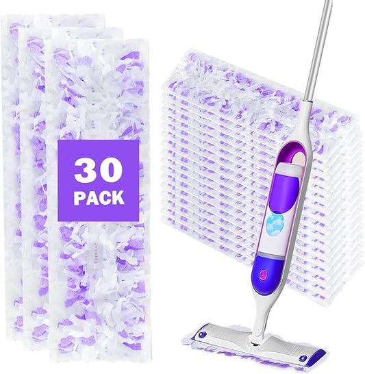 30 Pack Power Mop Pads Compatible with Swiffer Power Mop Refills, Disposable Multi-Surface Power Mop Refills for Swiffer Wet Pads Refill, Cleaning Supplies for Swiffer Power Mop Pads, Unscented