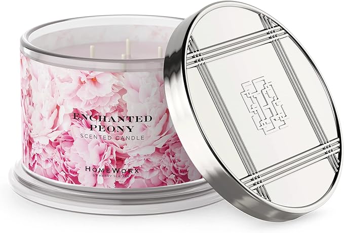 HomeWorx by SLATKIN + CO. 18 oz 4 Wick Candle- Enchanted Peony