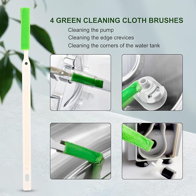 Cleaning Kit for Cat Water Fountain, Cat Fountain Brush, with Compressed Sponge and Storage Plastic Box, 9 Pack Pet Water Fountain Cleaning Kit