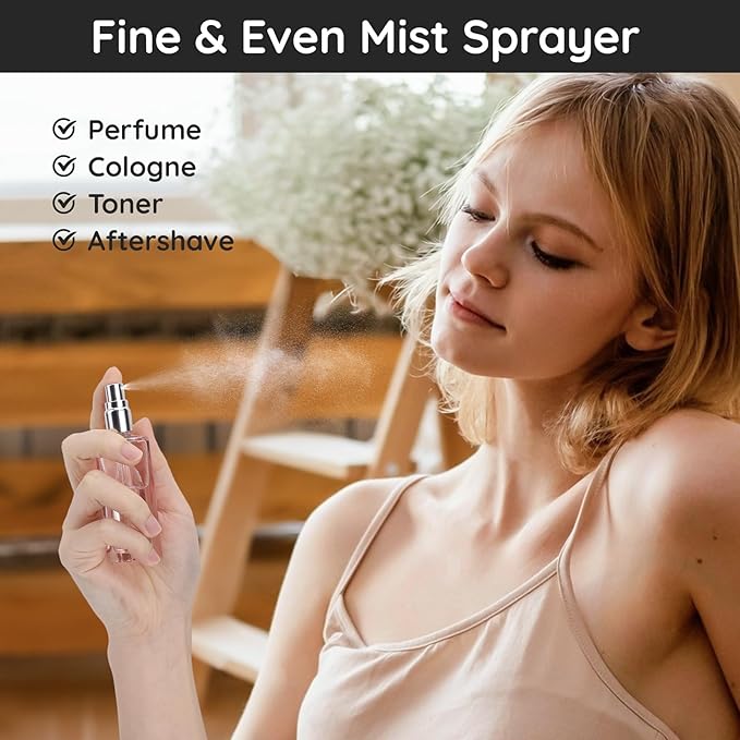 Segbeauty 2pcs Perfume Atomizer, 20ml Cologne Travel Bottle Refillable, Empty Small Perfume Spray Bottle Portable Fine Mist Perfume Making Kit Dispenser Refill Travel Bottles Container Sprayer