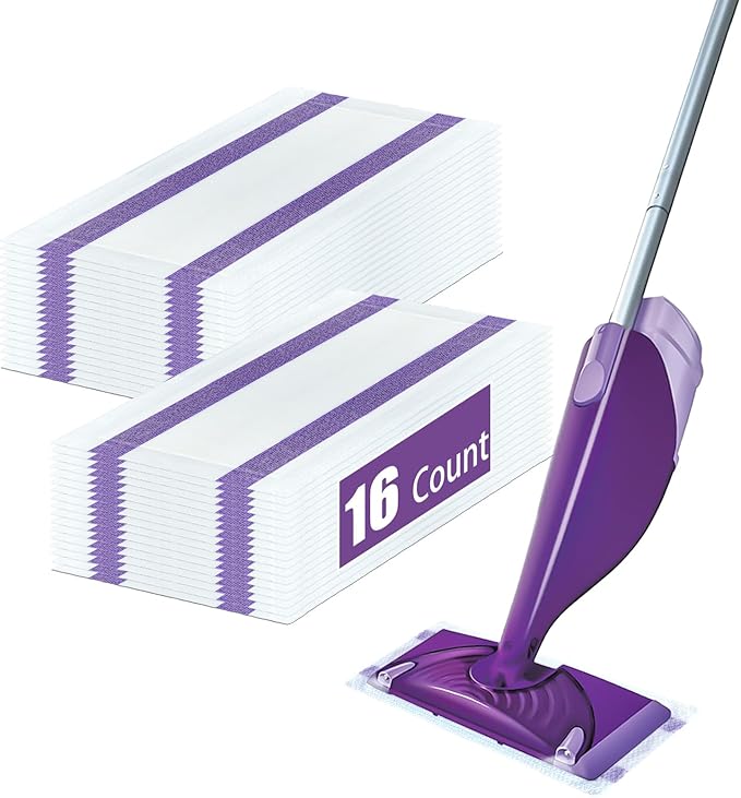 16 Pack Disposable Mop Pad Refills for Swiffer Wet Jet Spray Mop，Heavy Duty WetJet Mopping Pad，Multi Surface Pad Refills for Floor Cleaning