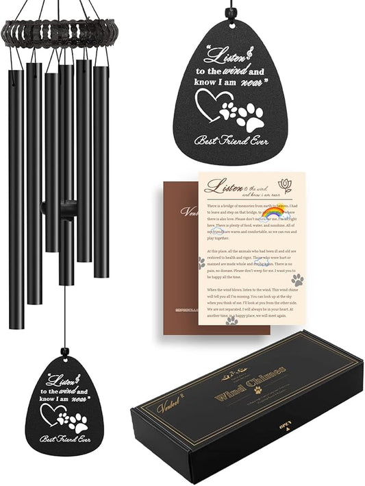 28" Pet Sympathy Wind Chimes, Dog Memorial Gifts for Loss of Dog, Loss of Pet Passing Away Bereavement Remembrance Gift
