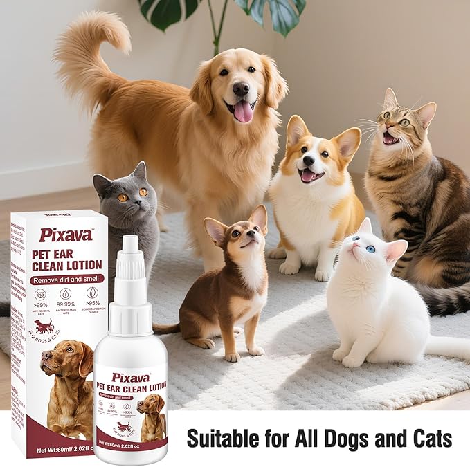 Dog Ear Infection Treatment Drops, Cat Ear Cleaner to Help Remove Debris &Smell for Cats & Dogs,Soothe and Relieve Itchiness