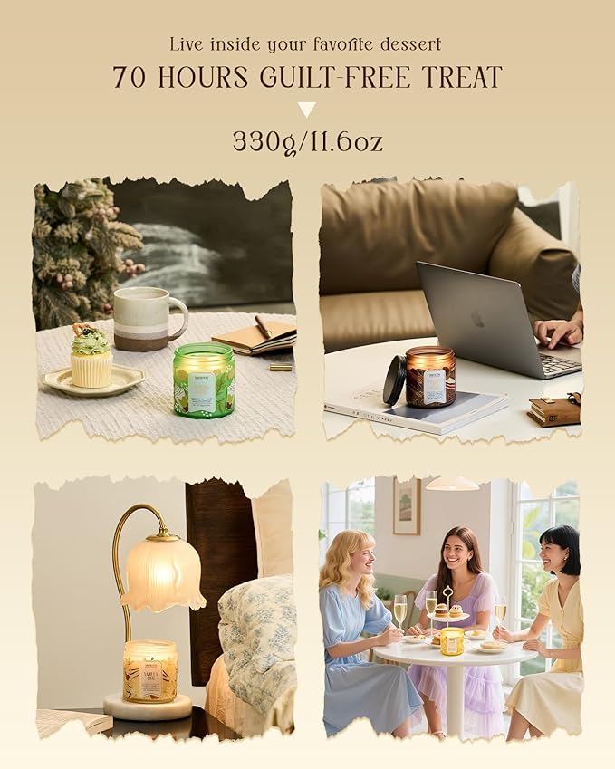 M&SENSE Pistachio Caramel Scented Candle, 11.6oz Natural Soy Wax Non Toxic, 2 Wick Jar Candle, Up to 70 Hours Clean Burn, Housewarming Gift for Women, Nutty Sweet Aroma for Home Office Comfort