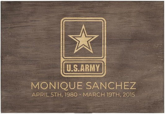 Personalized Line of Duty Memorial Keepsake Box – Custom Engraved Wooden Tribute Box for Fallen Heroes, Soldiers, First Responders, Veterans - Sympathy Gifts Storage Boxes for Medals, Flags, Photos