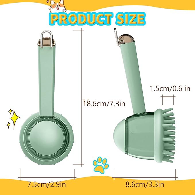 2025 New Pet Bath Brush, Dog Bath Brush, Dog Grooming Massage Brush with Built-in Shampoo Dispenser for Long and Short Hair (Green)