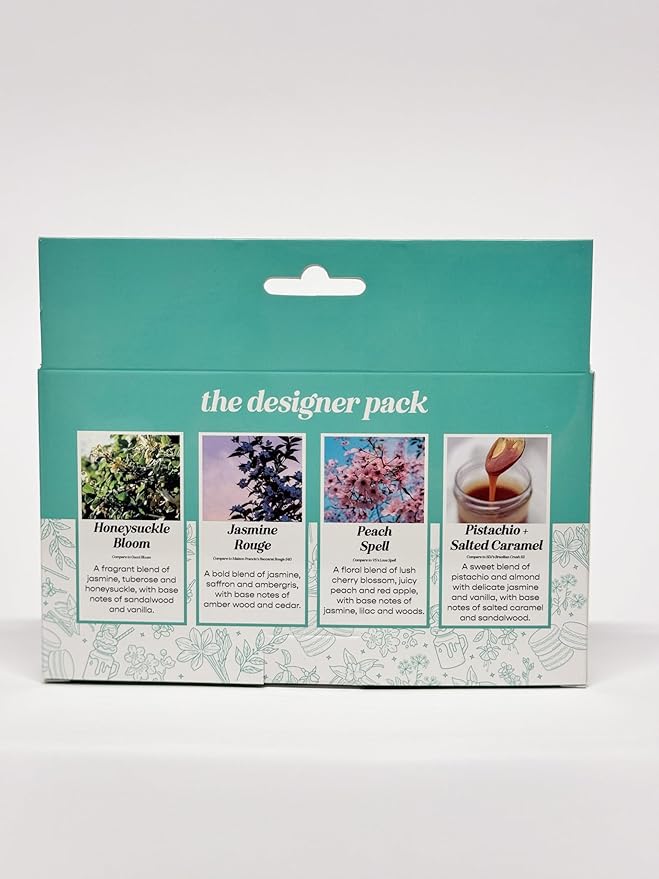 CE Craft Hanging Car Air Freshener – Fragrance Oil Diffuser with Essential Oils – Long-Lasting Aromatherapy Scents for Automobiles – 4 Pack, Designer