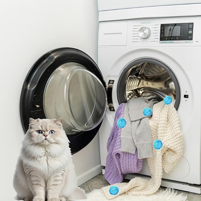 12PCS Pet Hair Remover for Laundry, Reusable Laundry Lint Remover, Dog &Cat Hair Remover for Clothes Bedding, 1.38inches Laundry Hair Trap for Washer Dryer