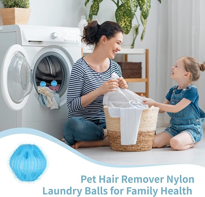 20 Pet Hair Remover Laundry Balls, 1.6In Zappers in Sky Blue, Non-Tangle for Hair and Dirt Removal