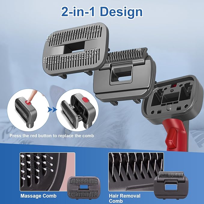 Pet Dog Hair Grooming Brush Vacuum Attachment Compatible with Dyson V7 V8 V10 V11 V12 V15, Cat and Dog Grooming & Shedding Tools