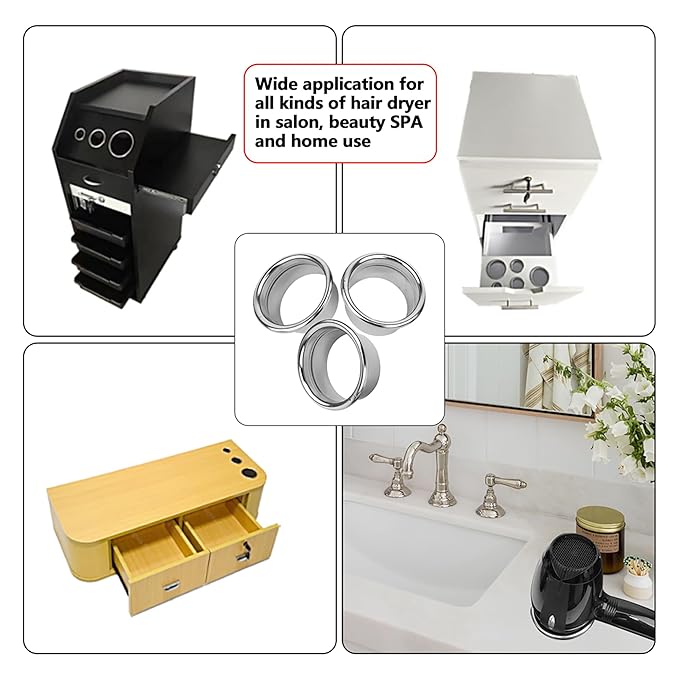 3.0 Inch 3pcs Open Hair Styling Dryer Appliance Tools Holder Tube Package Salon Station Hair Dryer Organizer Holder Tube