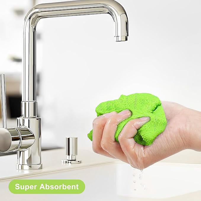 LIVOS Microfiber Cleaning Cloth Roll - 80 Pack, Reusable Paper Towels, Microfiber Towels for Cars, Super Absorbent Lint Free Cleaning Rags for House, Kitchen, Window-Wave Green, 11.5"x11.5"