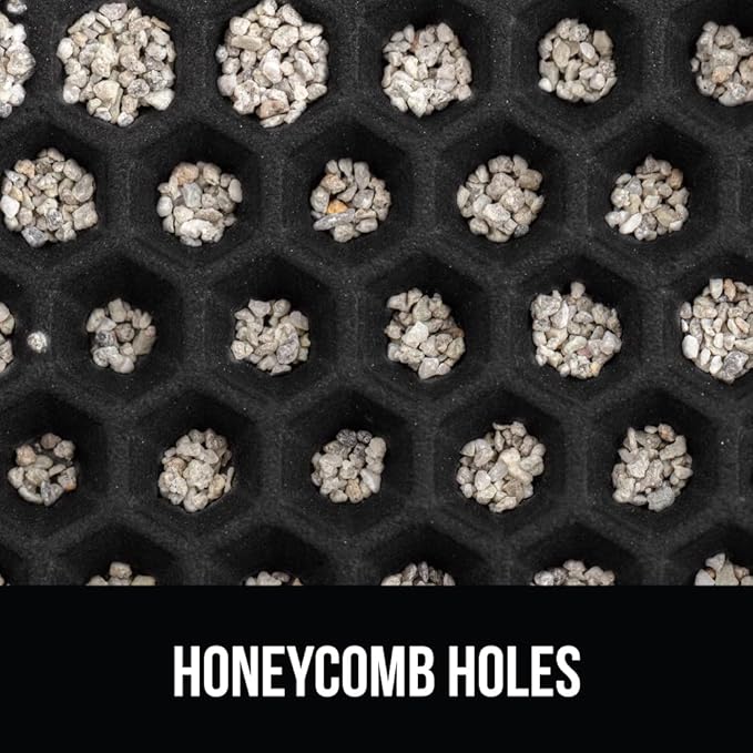 GORILLA GRIP Honeycomb Cat Litter Box Mat, Two Layer Trapping Waste Mats, Soft On Paws, Litter Box Supplies and Essentials for Indoor Cats, Traps Excess, Water Resistant for Floors, 30x24 Black